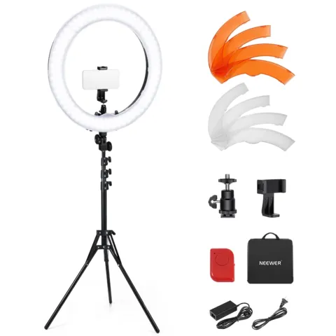 Ring light Neewer 18&Prime; bicolore avec trépied 2 m et télécommande