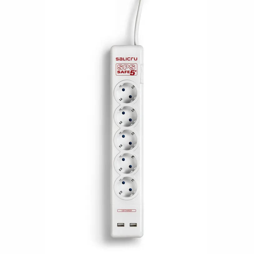Multiprise parafoudre Salicru SPS SAFE 5+ 5 prises Schuko et 2 USB