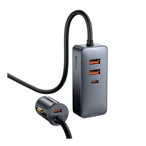 Chargeur voiture Baseus Share Together 120 W, 4 ports et rallonge 1,5 m