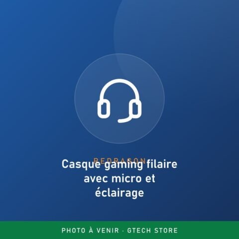 Casque gaming filaire avec micro et éclairage