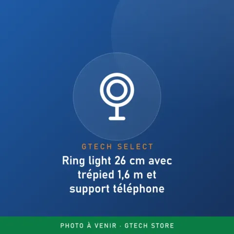 Ring light 26 cm avec trépied 1,6 m et support téléphone
