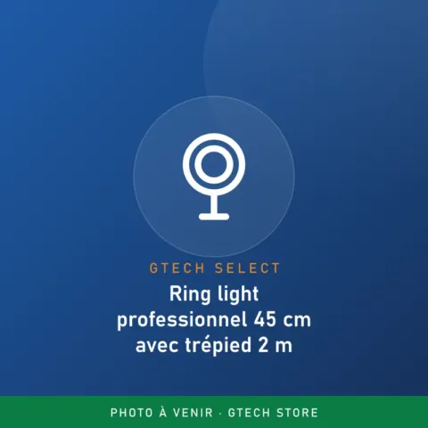 Ring light professionnel 45 cm avec trépied 2 m