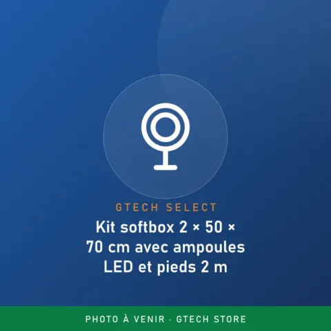 Kit softbox 2 × 50 × 70 cm avec ampoules LED et pieds 2 m