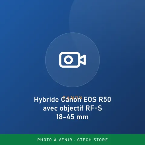 Hybride Canon EOS R50 avec objectif RF-S 18-45 mm
