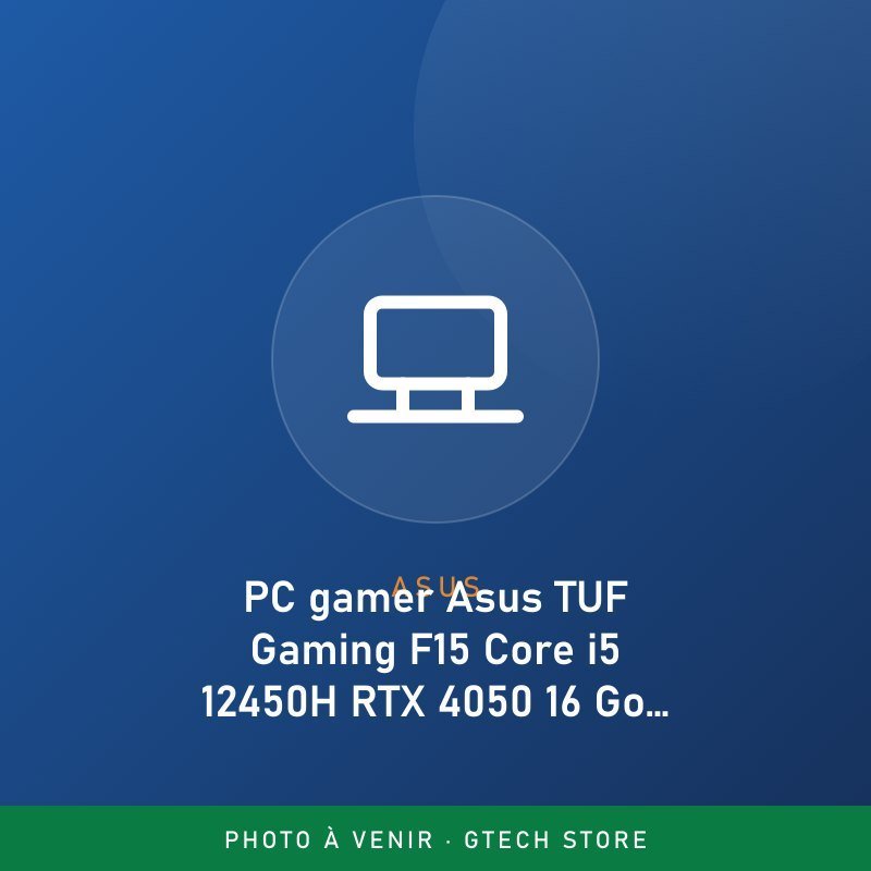 PC gamer Asus TUF Gaming F15 Core i5 12450H RTX 4050 16 Go 512 Go