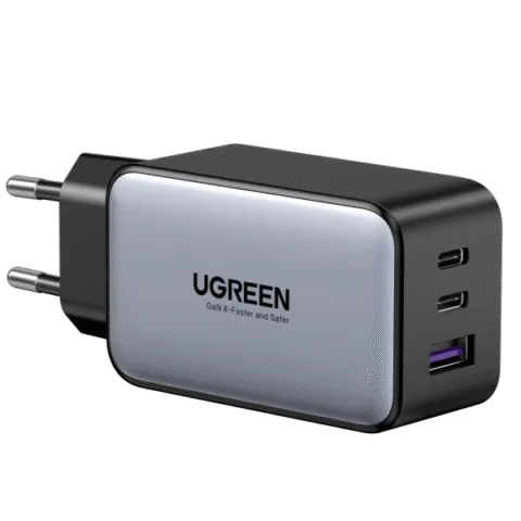 Chargeur GaN 65 W 3 ports pour PC et téléphones