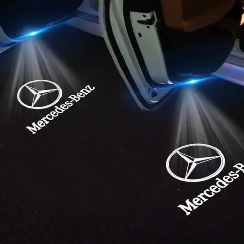 Projecteur de logo LED pour portière de voiture, sans fil et sans perçage, à piles