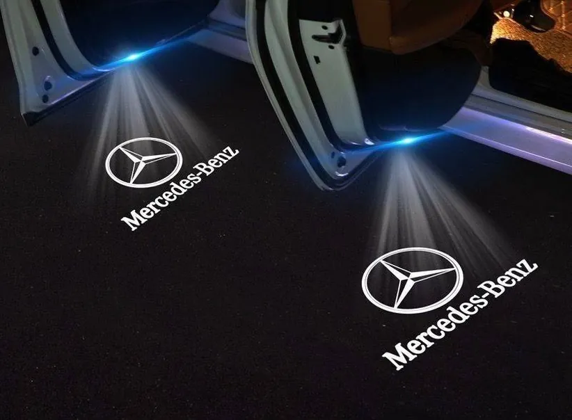 Projecteur de logo LED pour portière de voiture, sans fil et sans perçage, à piles