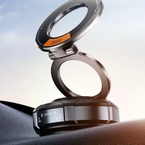 Support de téléphone magnétique à ventouse pour voiture et maison, anneau pliable, verrouillage à glissière