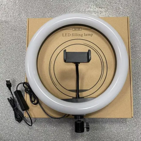 Ring light LED USB 6 ou 8 pouces avec support de téléphone, 3 teintes de lumière