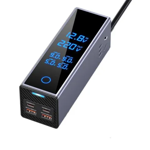Convertisseur de voiture 300 W 12 V vers 220 V, 4 ports USB et écran