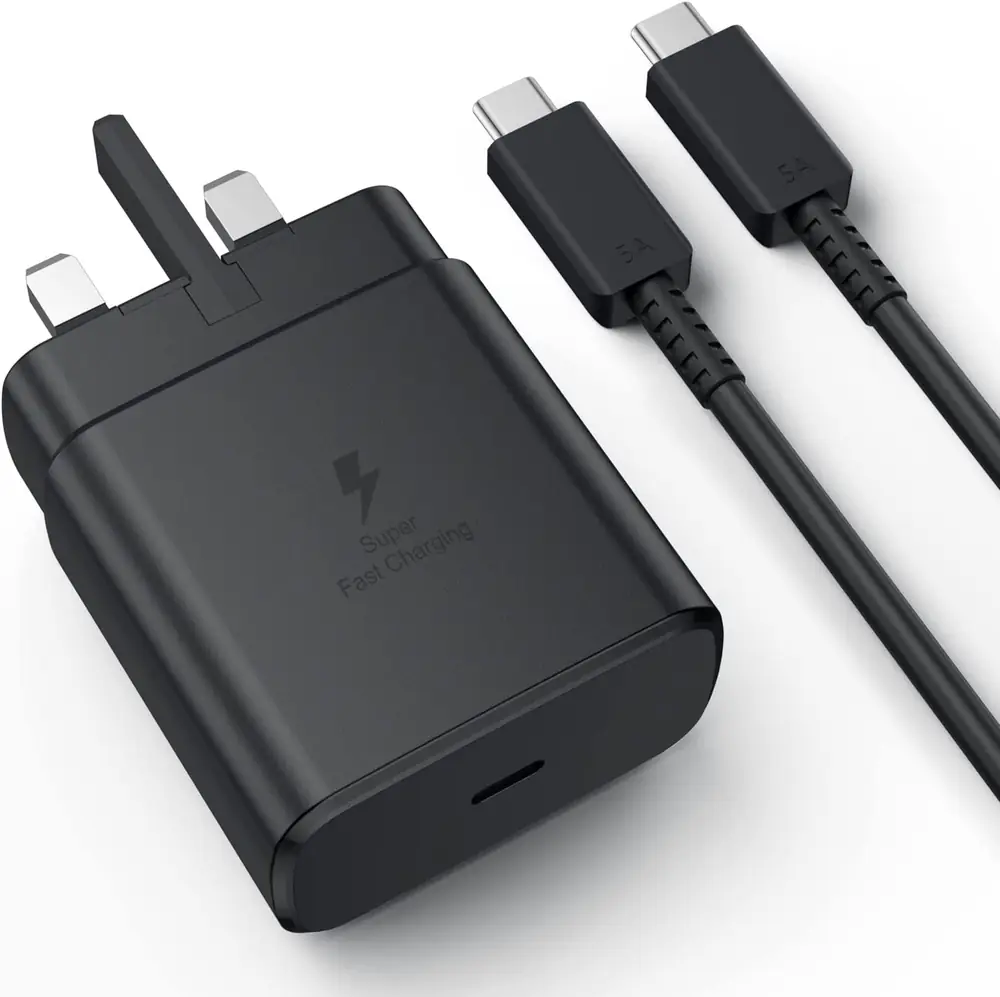 Chargeur Samsung 45 W d’origine avec câble USB-C 5 A, charge ultra-rapide 2.0