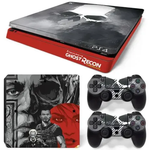 Habillage autocollant (skin) PS4 et 2 manettes, motifs CR7, Real Madrid, God of War ou Ghost Recon