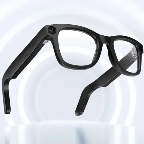 Lunettes connectées avec caméra, audio Bluetooth et assistant vocal, verres clairs et solaires fournis
