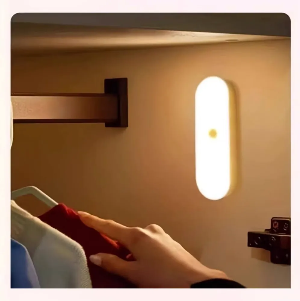 Lampe LED ovale 10 cm à détecteur de mouvement, sans fil, rechargeable, fixation magnétique – Image 2