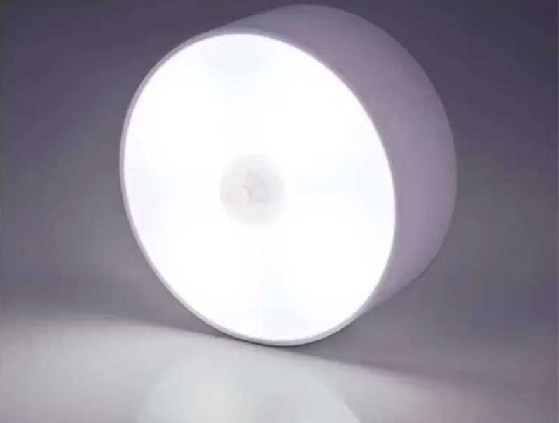 Lampe LED ronde à détecteur de mouvement, sans fil, rechargeable USB, lumière blanche