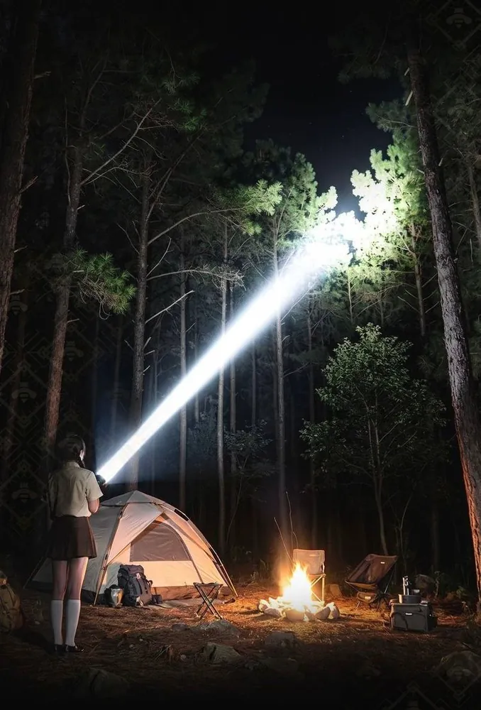 Lampe torche LED Grey Bee à zoom, rechargeable par USB, avec écran de batterie – Image 2