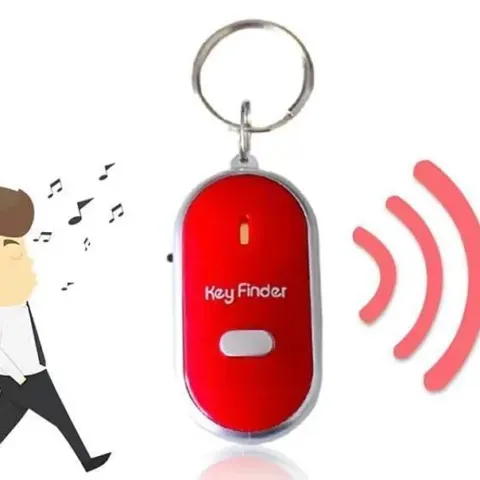 Porte-clés localisateur qui sonne au sifflement (Key Finder), avec lampe LED