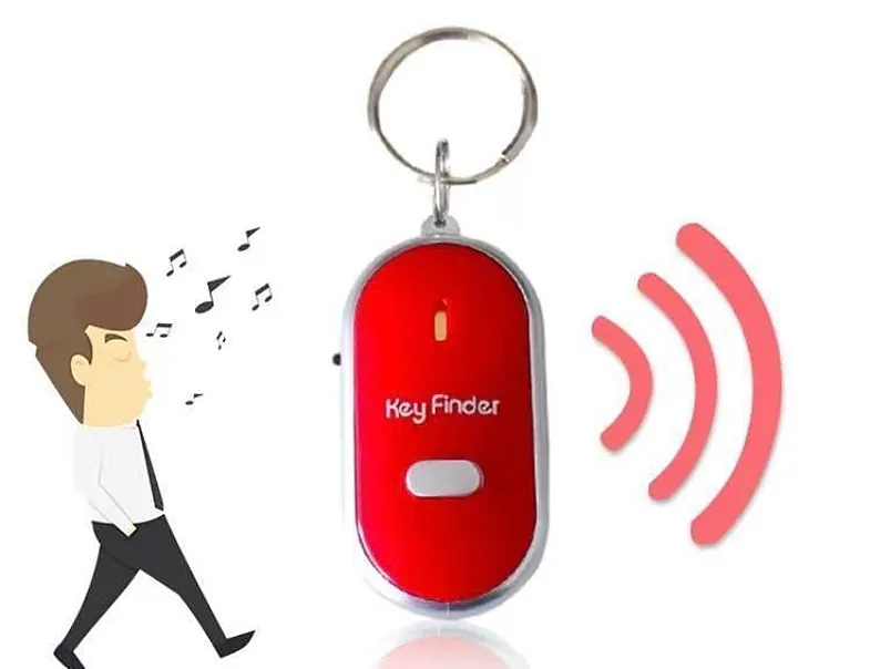 Porte-clés localisateur qui sonne au sifflement (Key Finder), avec lampe LED