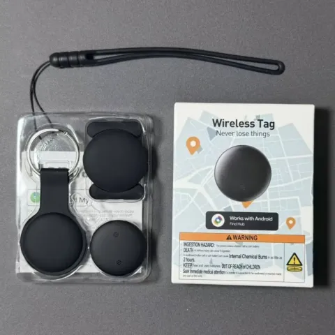 Traceur Bluetooth pour Android, compatible Google Localiser (Find Hub), avec étui porte-clés