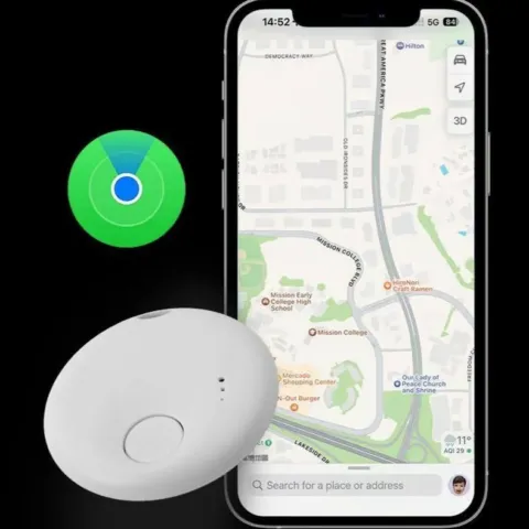 Traceur Bluetooth pour iPhone, compatible Apple Localiser (Find My), format porte-clés
