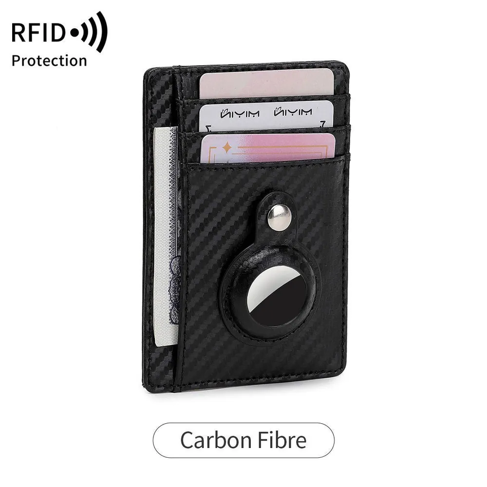 Slim RFID-Blocking Card Holder, Carbon Look, with Bluetooth Tracker for iPhone and Android