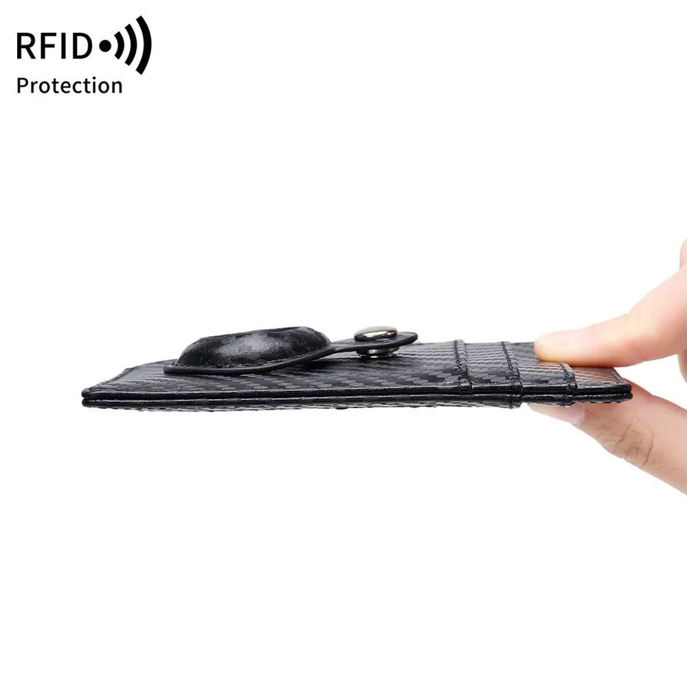 Porte-cartes fin anti-RFID effet carbone, avec traceur Bluetooth compatible iPhone et Android - Image 3