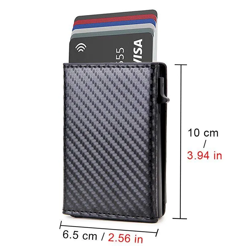 Portefeuille anti-RFID à éjection de cartes, fermeture aimantée, avec traceur Bluetooth compatible iPhone et Android – Image 2