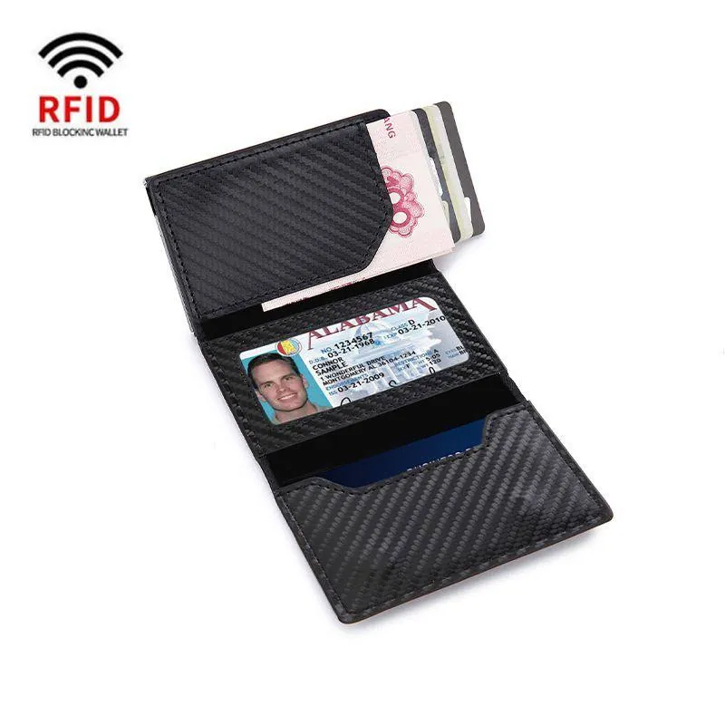 Portefeuille anti-RFID à éjection de cartes, fermeture aimantée, avec traceur Bluetooth compatible iPhone et Android – Image 4