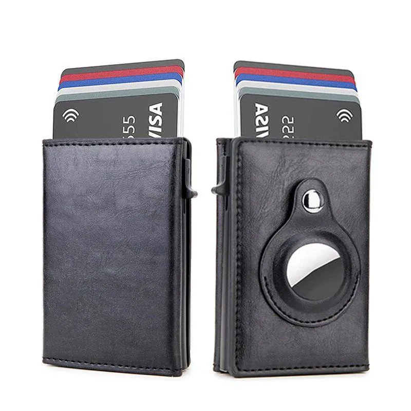 Portefeuille anti-RFID à éjection de cartes, fermeture aimantée, avec traceur Bluetooth compatible iPhone et Android – Image 5