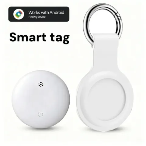 Porte-clés traceur Bluetooth pour Android, compatible Google Localiser (Find Hub), étui en silicone