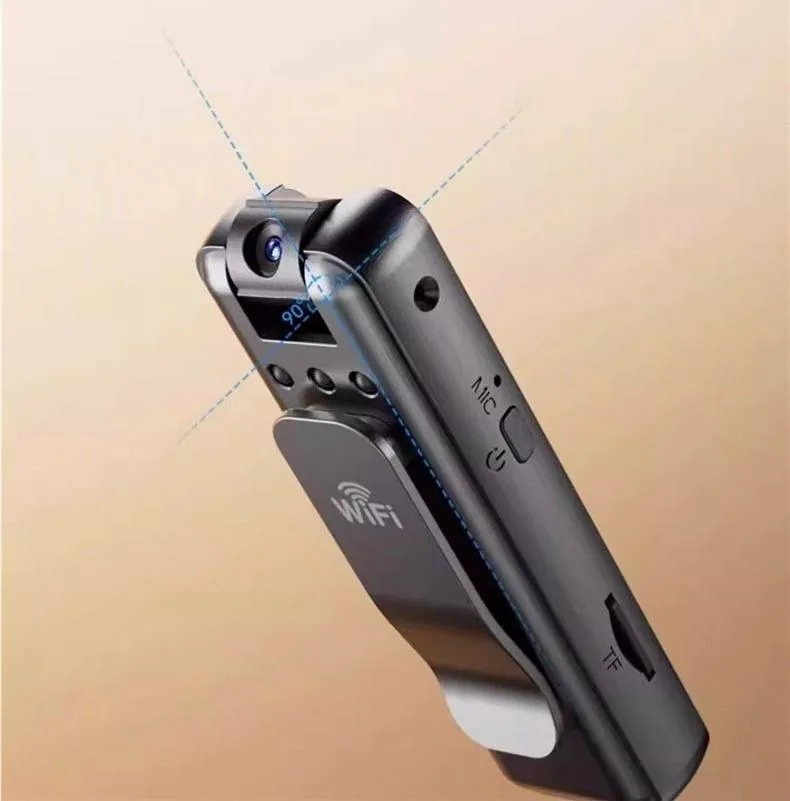 Mini caméra corporelle WiFi Full HD à clip, objectif orientable et vision de nuit – Image 4