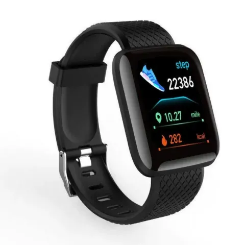 Montre connectée à écran couleur, podomètre, pouls et notifications d’appels, recharge USB intégrée