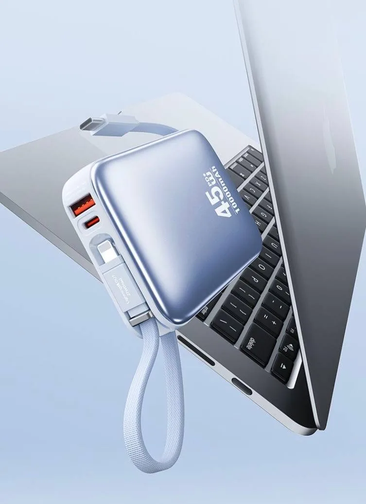 Powerbank WEKOME 45 W 20 000 mAh, câbles USB-C et Lightning intégrés – Image 2