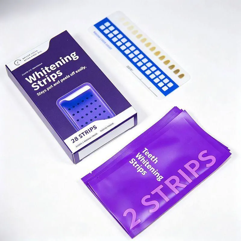 Teeth Whitening Strips, Box of 14, 28 or 42 Strips, with Shade Guide